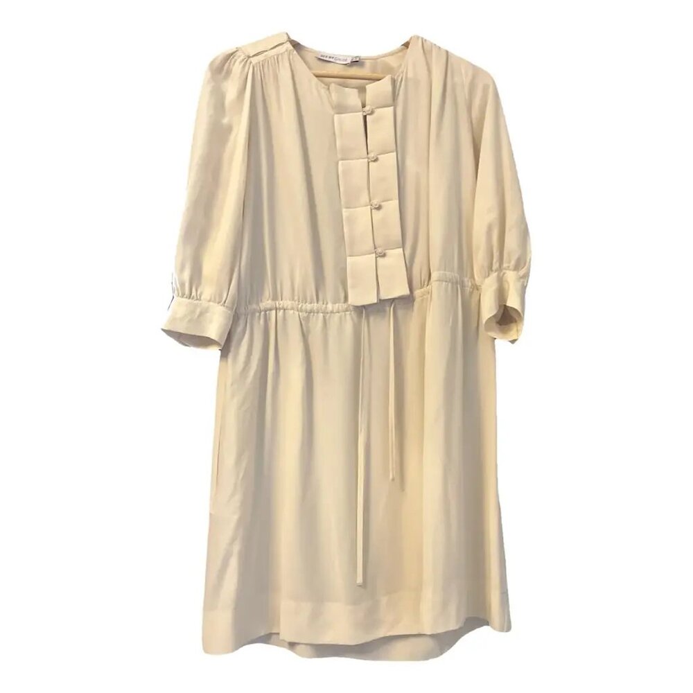 See by Chloe 100% Silk Drawstring Mini Amulet Military Style Dress sz 8